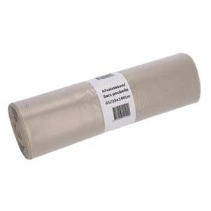 Picture 1 of Afvalzak Cleaninq 65/25x140cm LDPE recycled T70 240L transparant rol à 10 stuks