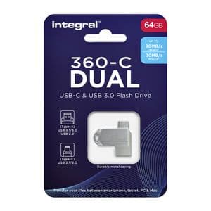 Picture 3 of USB stick 3.0 Integral USB-360-C Dual USB-A 64GB