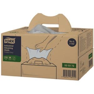 Picture 1 of Reinigingsdoek Tork W7 Premium Industrial dispenserdoos 1-laags 210 vel grijs 520372