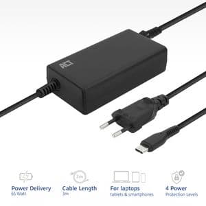 Picture 2 of Laptop Oplader ACT USB-C Power Delivery 65W 3mtr