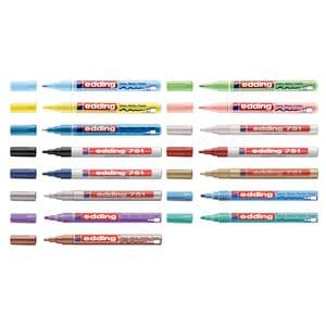 Picture 1 of Paintmarker edding 751 op oliebasis 1-2mm wit blister à 1 stuk