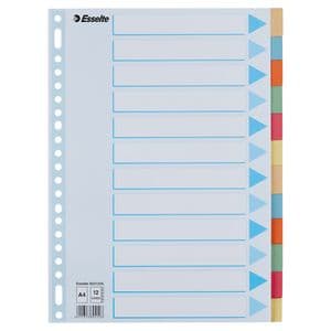 Picture 1 of Tabbladen Esselte Premium A4 12-delig karton 23-rings assorti