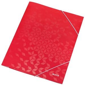 Picture 1 of Elastomap Leitz WOW A4 3 kleppen rood