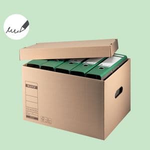 Picture 5 of Archief- en transportdoos met deksel Leitz Premium 335x280x440mm natuurbruin