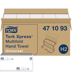 Picture 1 of Handdoek Tork H2 Xpress Universal multifold 1-laags 213x234mm 20x250 vel wit 471093
