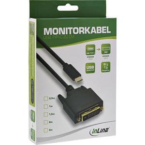 Picture 2 of Kabel inLine USB-C DVI 24+1 3.1 1080P M/M 2 meter zwart