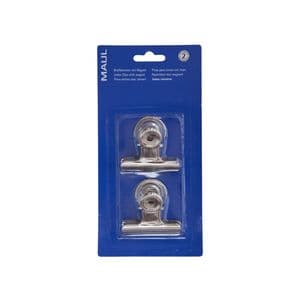 Picture 8 of Papierklem MAUL Bulldog met magneet 52mm zilver 2 stuks