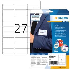 Picture 1 of Naambadge etiket HERMA 4511 63.5x29.6mm wit 540 stuks