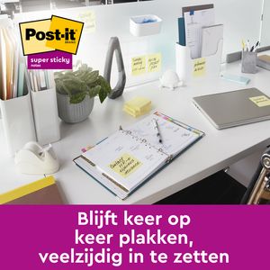 Picture 5 of Memoblok Post-it Z-Note S350 Super Sticky 76x127mm geel 12 stuks