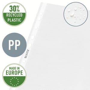 Picture 3 of Showtas Leitz Premium standaard 11-gaats copy safe 0.085mm PP A4 transparant 100 stuks