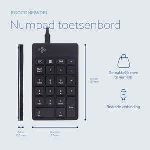 Picture 5 of Toetsenbord R-Go Ergonomisch Numpad Break Draad