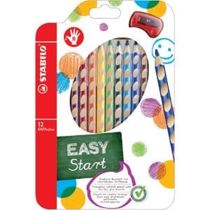 Picture 1 of Kleurpotloden STABILO 331 Easycolors rechtshandig inclusief puntenslijper assorti etui à 12 stuks