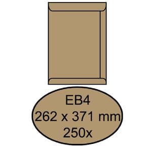 Picture 2 of Envelop Quantore akte EB4 262x371mm bruinkraft 250 stuks
