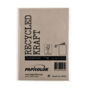 Picture 3 of Correspondentiekaart Papicolor dubbel 105x148mm bruin pak à 6 stuks