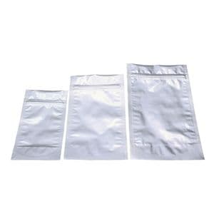 Picture 1 of Stazakken 100ml 8.5cm x 15.5cm 2x2.5cm zilver gripsluiting & afscheurrand onbedrukt