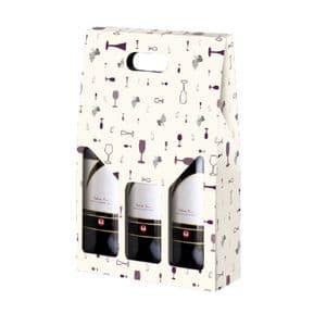 Picture 1 of Draagkarton 3 fles creme/bordeaux glazen