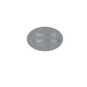 Picture 1 of Cadeau etiket ovaal mat zilver opdruk Gefeliciteerd zilver