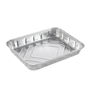 Picture 2 of Aluminium bakjes rechthoekig 22.7cm x 17.8cm x 3cm 1vaks 930ml zilver