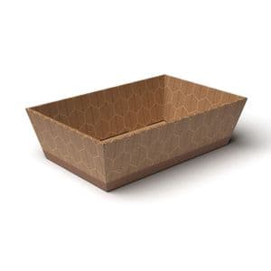 Picture 1 of Kartonnen manden 21.5cm x 17cm x 6cm bruin honingraat