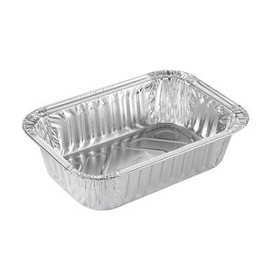 Picture 1 of Aluminium bakjes rechthoekig 16cm x 11cm x 3.9cm 1vaks 440ml zilver