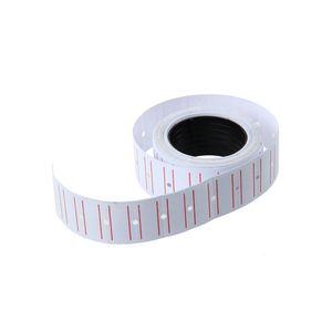 Picture 2 of Etiket Motex MX-5500 21.5mm x12mm wit afneembaar met rode streep