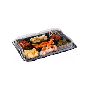 Picture 3 of Fondueschaal met deksel 35cm x 24cm x 6cm zwart/transparant rechthoek