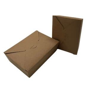 Picture 1 of Menubox take away 15.3cm x 12cm x 6.4cm 1350ml kraft Kraft/PLA
