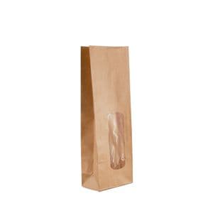 Picture 2 of Blokbodem / vensterzak kraft / OPP 7cm x 4cm x 20cm 80gr / m2