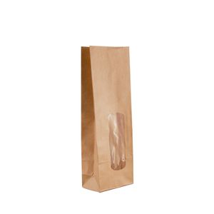 Picture 2 of Blokbodem / vensterzak kraft / OPP 7cm x 4cm x 20cm 80gr / m2
