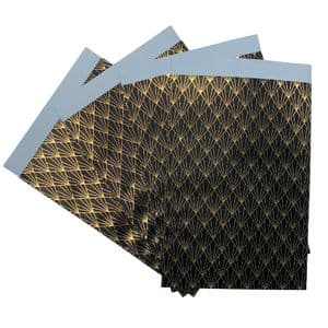 Picture 2 of Cadeauzakjes gemetaliseerd papier 17cm x 25cm zwart/goud streep 74gr / m2