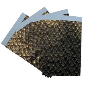 Picture 2 of Cadeauzakjes gemetaliseerd papier 17cm x 25cm zwart/goud streep 74gr / m2