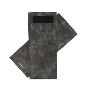 Picture 1 of Bestekzakje 8.5cm 20cm antraciet marble met servet zwart
