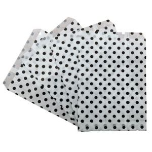 Picture 1 of Cadeauzakjes gebleekt kraft 17.5cm x 25cm wit zwarte stip 40gr / m2