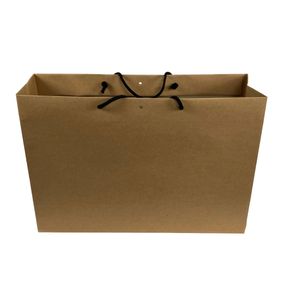 Picture 1 of Papieren koordtas 30cm x 12cm x 25cm bruin kraft onbedrukt 180gr / m2