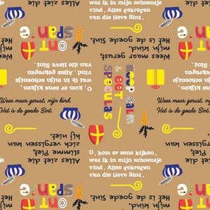 Picture 1 of Cadeaupapier sinterklaas 50cm x 200m 043 bruin kraft 70gr / m2