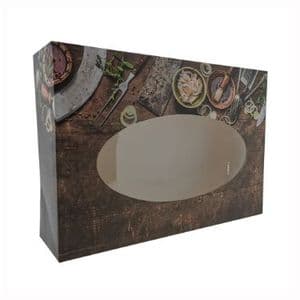 Picture 1 of Cateringdoos met venster 37.2cm x 26cm x 8cm bruin culinair