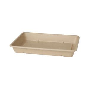 Picture 1 of Menubak 23cm x 15.5cm x 3.6cm 1vaks bruin bagasse/suikerriet