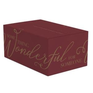 Picture 1 of Pakketdoos A 310mm x 200mm x 140mm bordeaux/goud something wonderfull