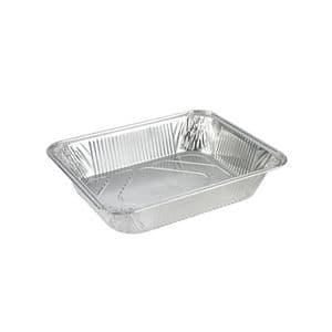 Picture 1 of Aluminium bakjes rechthoekig 25.8cm x 26.3cm x 6cm 1vaks 3600ml zilver