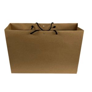 Picture 1 of Papieren koordtas 57cm x 17cm x 40cm bruin kraft onbedrukt 230gr / m2