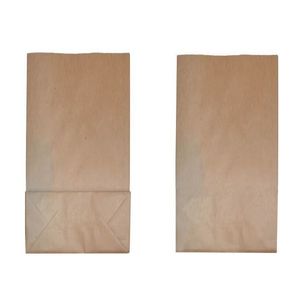 Picture 1 of Blokbodem met bodemetiket zakken 13cm x 8cm x 28cm 100gr / m2 gebleekt kraft onbedrukt