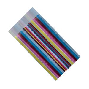 Picture 1 of Cadeauzakjes gebleekt kraft 7cm x 13cm roze/blauw/geel streep 70gr / m2