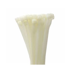 Picture 2 of Tie wrap sluiting kunststof 9cm x 0.25cm transparant/wit