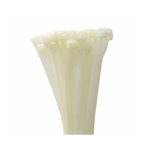 Picture 2 of Tie wrap sluiting kunststof 9cm x 0.25cm transparant/wit