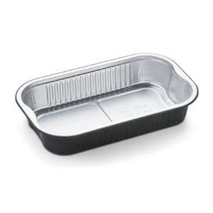 Picture 1 of Aluminium bakjes rechthoekig 23.4cm x 13.8cm x 4.3cm 1vaks 964ml zilver/zwart