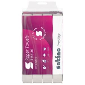 Picture 1 of Handdoekjes Satino 32cm x20.6cm 276600 W-vouw 2 lagen wit