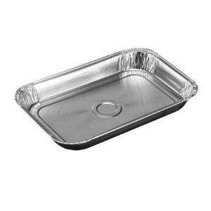 Picture 1 of Aluminium bakjes rechthoekig 19cm x 13cm x 2cm 1vaks 400ml zilver