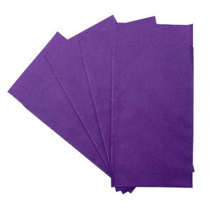 Picture 2 of Cadeauzakjes wit gestreept kraft 7cm x 13cm paars onbedrukt 70gr / m2