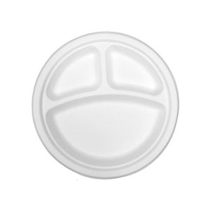 Picture 2 of Borden bagasse/suikerriet rond 3 vaks 22.5cm beige