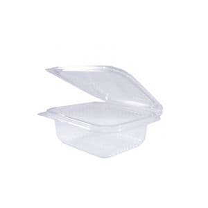 Picture 1 of Cups met deksels rechthoek 12.5cm x 11.5cm x 5cm 370ml pet transparant